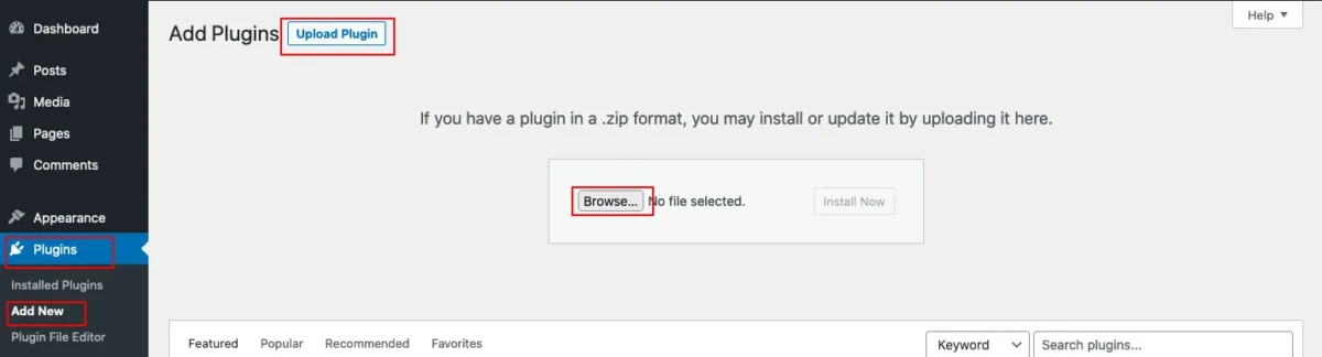 Upload plugin wordpress