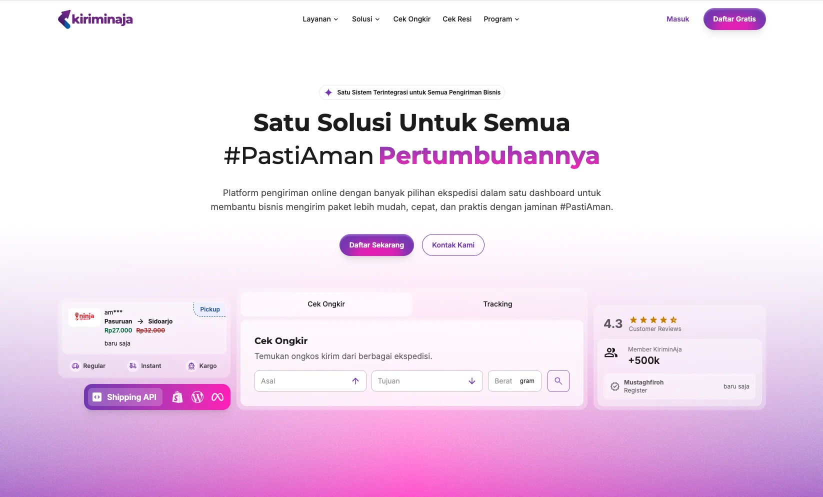 layanan ongkor kirim woocommerce kiriminaja