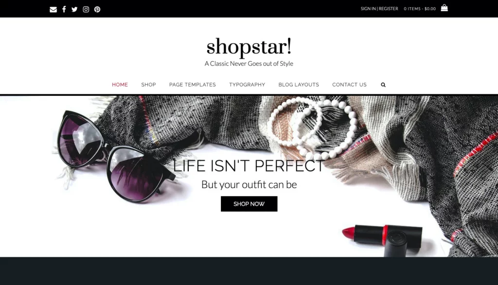 template Toko Online WordPress Shopstar