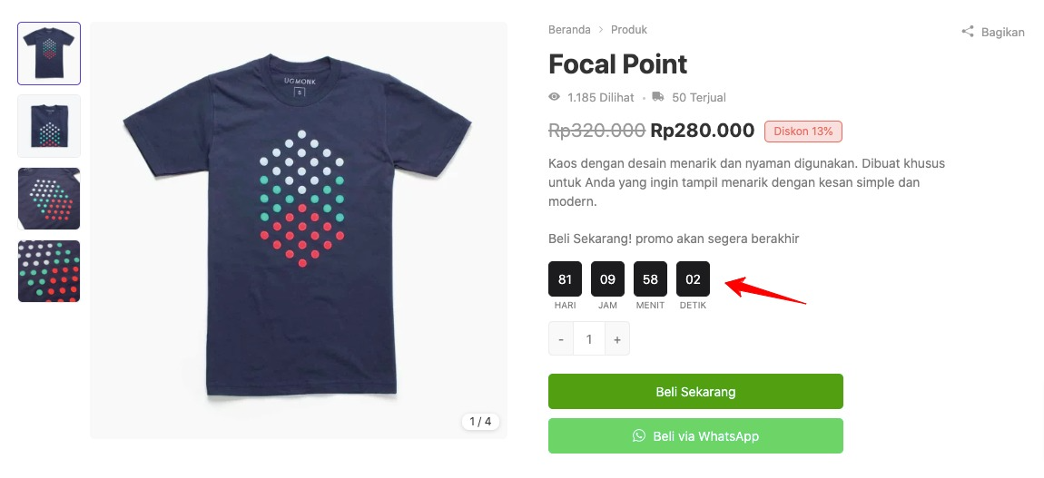 17+ Fitur Wajib Toko Online WordPress untuk Meningkatkan Penjualan 14 Flash sale count down timer