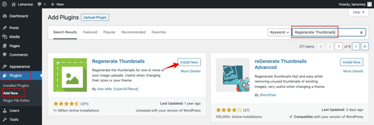 Cara Mengatasi Gambar Blur di WordPress 2 Install plugin Regenerate Thumbnails