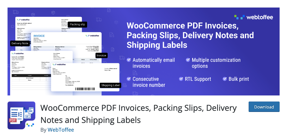 Plugin WooCommerce Packing Slip