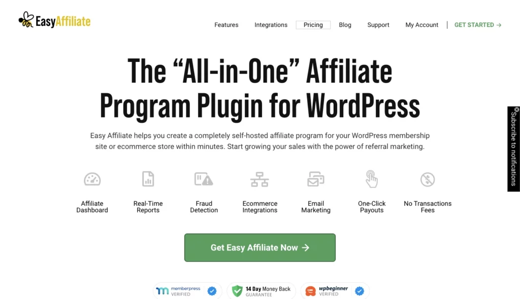 Plugin Affiliate WordPress Easy Affiliate