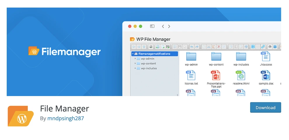 Plugin WordPress untuk web developer file manager