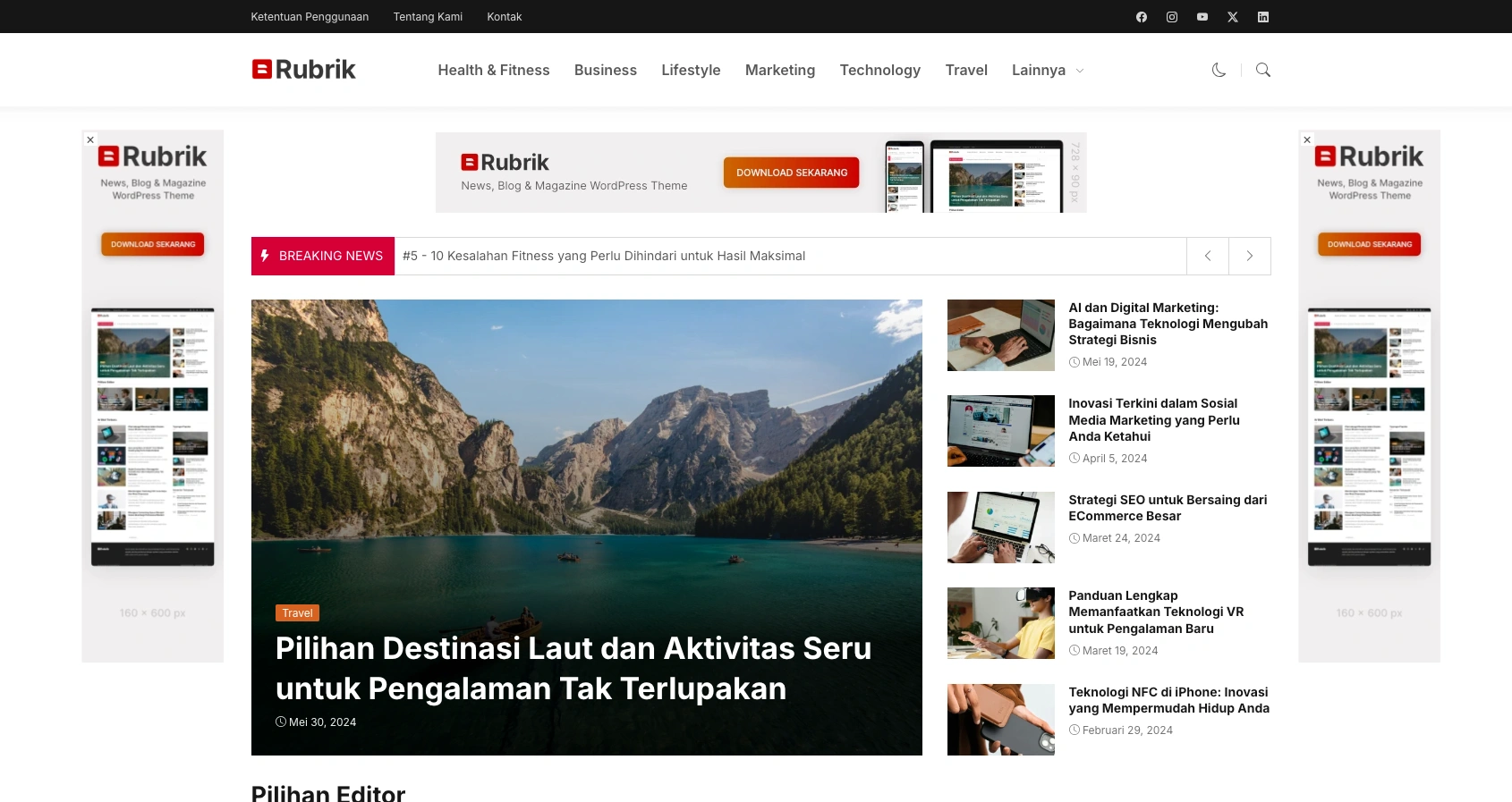 tema website berita wordpress