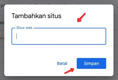 Memasukan domain di AdSense