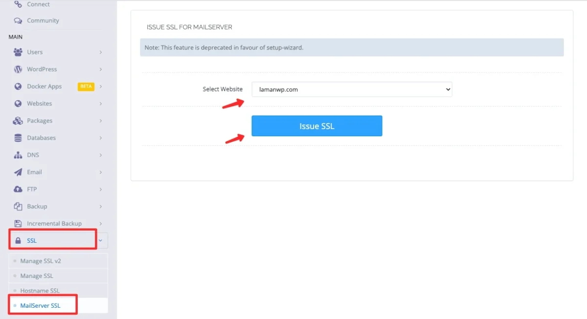 Mengaktifkan SSL di Mail Server CyberPanel