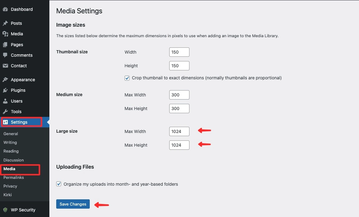 Cara Mengatasi Gambar Blur di WordPress 1 media size
