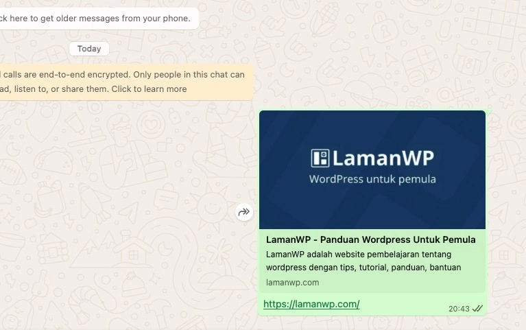 Tampilan gambar saat di share ke whatsapp