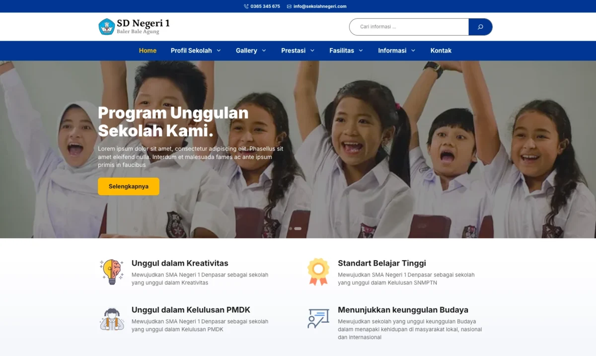 tema website sekolah WordPress  WebSekolah