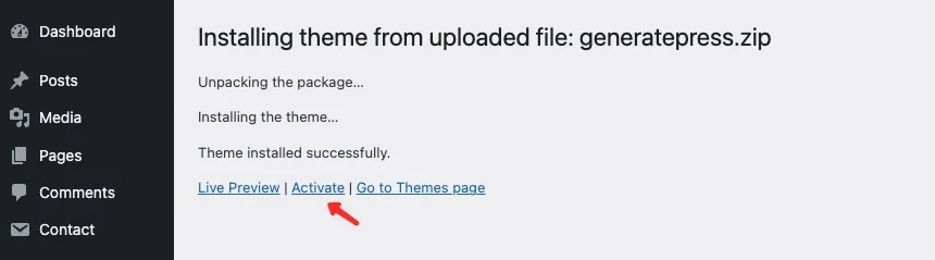 Cara Instal Tema di WordPress 3 Aktifasi tema WordPress
