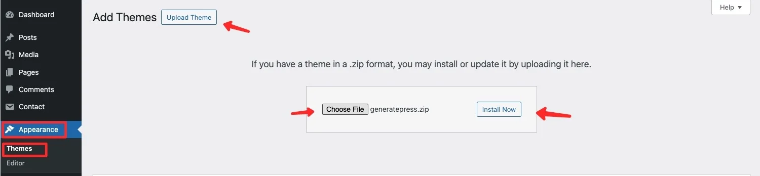 Cara Instal Tema di WordPress 2 Upload file tema WordPress secara manual