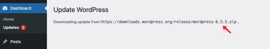 Proses download WordPress versi lama