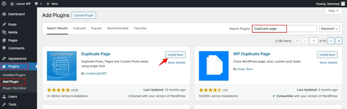 Cara Duplicate Post dan Page di WordPress 1 Instalasi plugin Duplicate Page