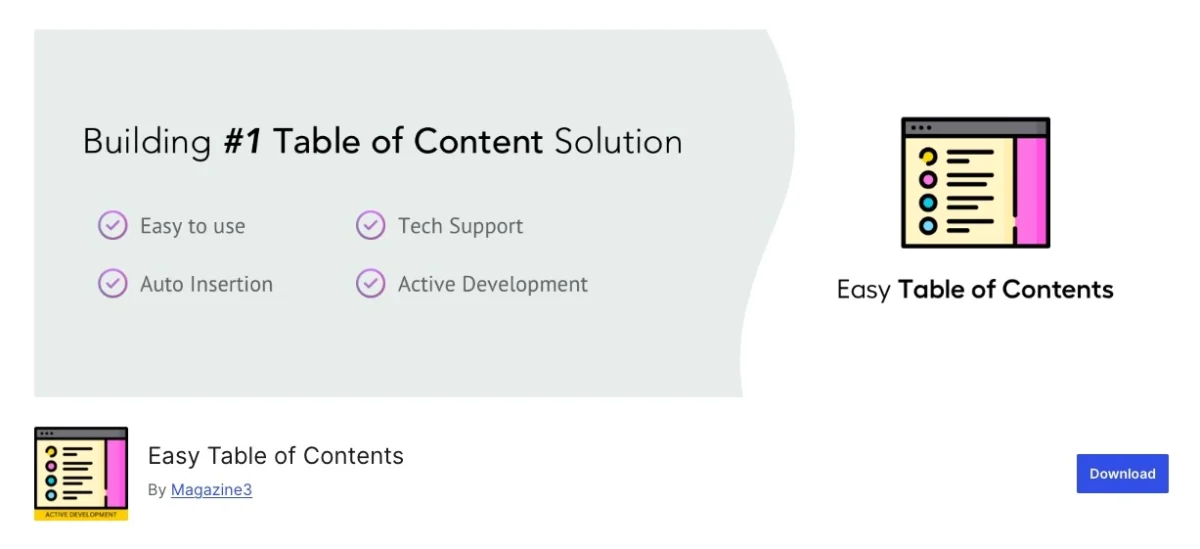 Easy Table Of Content: Plugin untuk menampilkan daftar isi