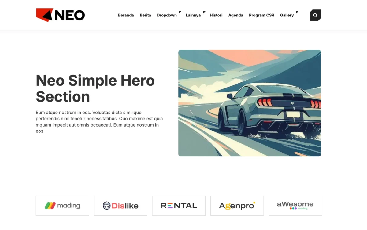 Demo website tema company profle Neo
