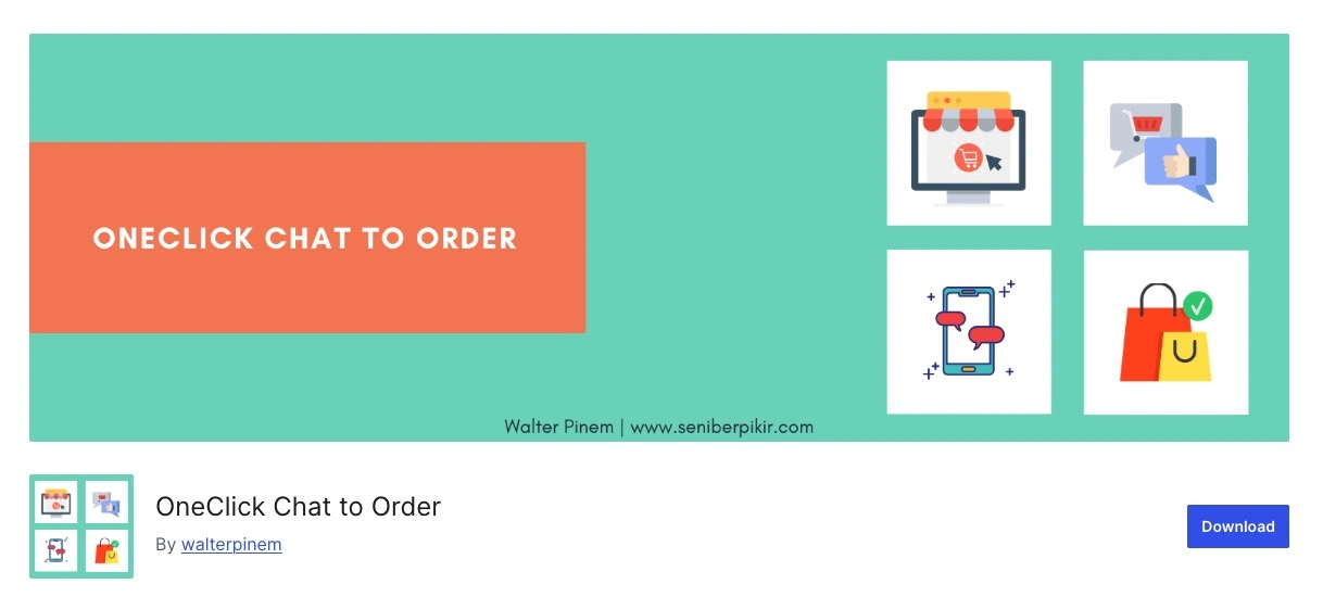 11+ Rekomendasi Plugin untuk WooCommerce 14 OneClick Chat to Order - Menambahkan tombol pembelian WhatsApp di WooCommerce