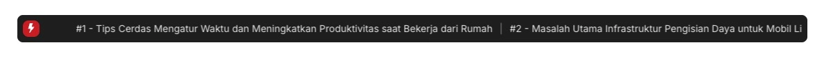 Fitur berita untuk menampilkan breaking news