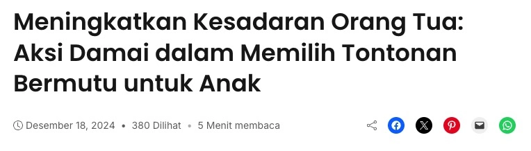 Fitur berita tombol share ke social media