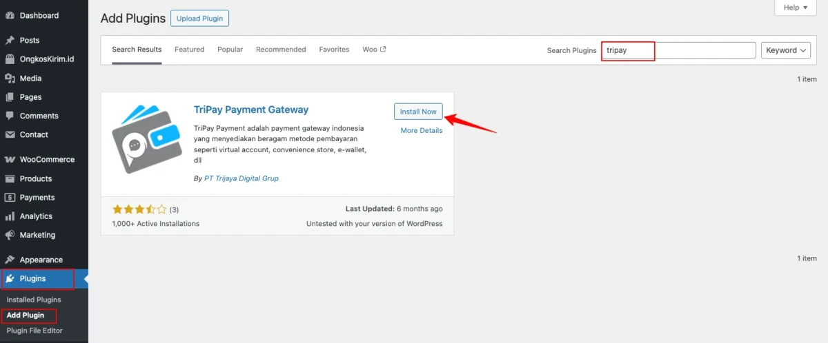 Cara Integrasi Tripay Di WooCommerce 10 Install plugin official Tripay untuk WooCommerce