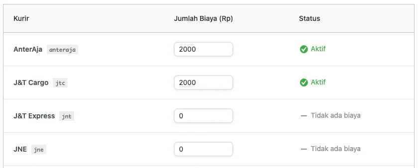 Tutorial Setting Ongkir AgenWebsite di WooCommerce 12 agenwebsite-cod-biaya-per-kurir